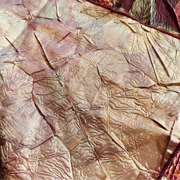 🍇 Set of 6 Vintage Fall Autumn Foiled Shiny Metallic Reusable Napkins - Picture 5 of 7